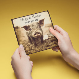 Grappige Biggetjes Varkens en Kusjes Valentijnsdag Feestdagenkaart