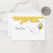 Grappige bij en honingraat dank je kaarten notitiekaartje (Voorkant / Achterkant in situ)