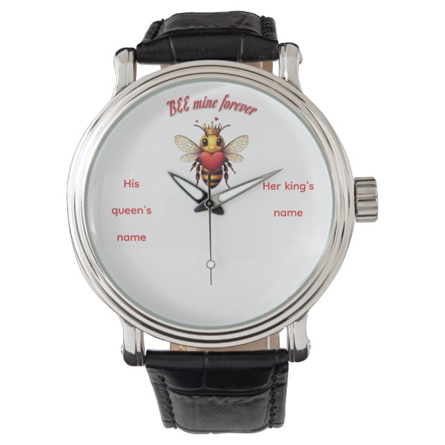 Grappige Bij Punt Valentijn  Horloge (Voorkant)