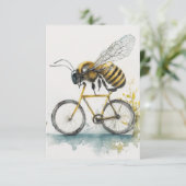 Grappige bij rijden op een fiets waterverf tekenin bedankkaart (Staand voorkant)