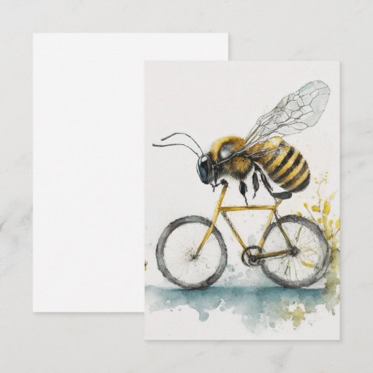 Grappige bij rijden op een fiets waterverf tekenin bedankkaart (Voorkant / Achterkant)