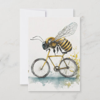 Grappige bij rijden op een fiets waterverf tekenin bedankkaart