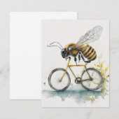 Grappige bij rijden op een fiets waterverf tekenin bedankkaart (Voorkant / Achterkant)
