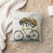 Grappige bij rijden op een fiets waterverf tekenin kussen (Deken)