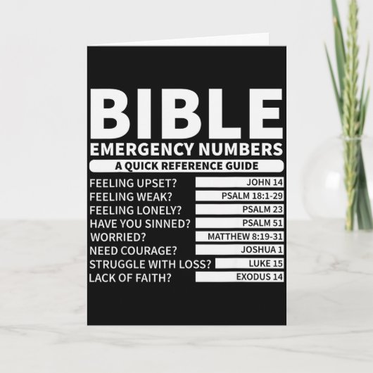 Grappige Bijbel Noodnummers Christelijk  Kaart (Voorkant)
