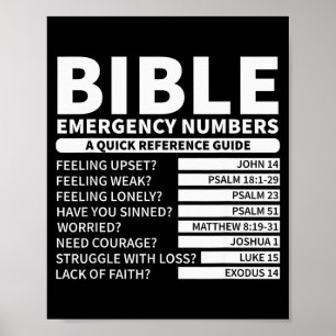 Grappige Bijbel Noodnummers Christelijk Poster