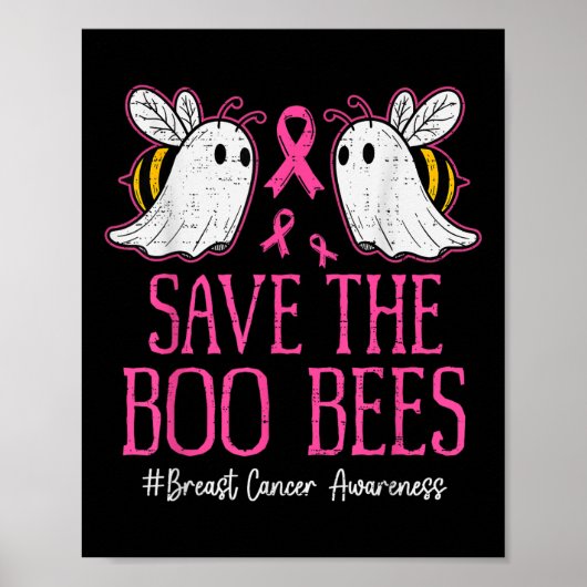Grappige Bijen Ghost Boo Borstkanker Bewustzijn Ro Poster (Voorkant)