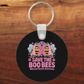 Grappige Bijen Ghost Boo Borstkanker Bewustzijn Ro Sleutelhanger (Voorkant)