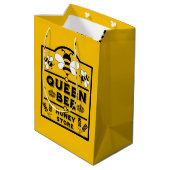 Grappige bijenhoning koningin bij medium cadeauzakje (Achterkant Gekanteld)