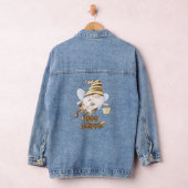 Grappige bijenkabouter met emmer van honing vrouwe denim jacket (Hangar)