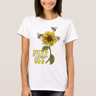 Grappige bijenliefhebbers woord kunst buzz off t-shirt