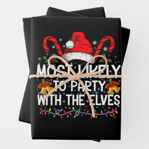 Grappige bijpassende kerst meest waarschijnlijke f inpakpapier vel