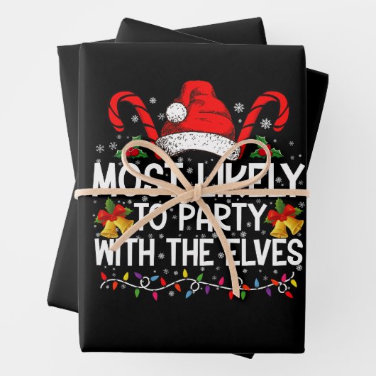 Grappige bijpassende Kerstmis het meest waarschijn Inpakpapier Vel (In situ)