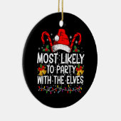 Grappige bijpassende Kerstmis het meest waarschijn Keramisch Ornament (Rechts)