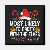 Grappige bijpassende Kerstmis het meest waarschijn Magneet (Voorkant)