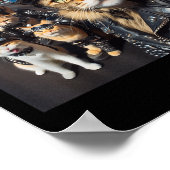 Grappige Biker Cats Gangster Cats Street Motorcycl Poster (Hoek)