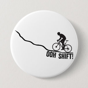 Grappige Biker Die Versnellingen Gebruikt Ronde Button 7,6 Cm