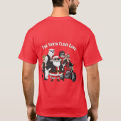 Grappige Biker Kerstman Bende | Rock and Roll T-shirt (Achterkant)