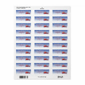 Grappige Biker Santa Vakantie retour adres label (Full Sheet)