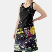 Grappige biker Santa Vrolijk Kerstfeest Schort (Insitu)