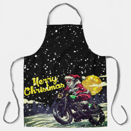 Grappige Biker Sinterklaas Prettig Kerstfeest Schort