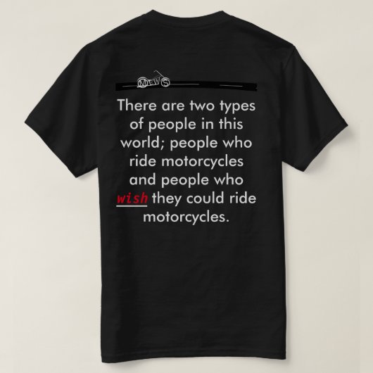 Grappige Biker T-shirt (Design achterkant)