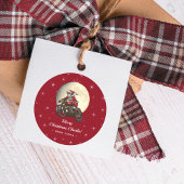 Grappige Biker van Santa Kind's kerstcadeau Ronde Sticker