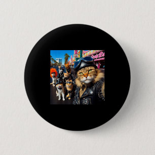 Grappige Bikerkatten Gangsterkatten Straat Motorfi Ronde Button 5,7 Cm
