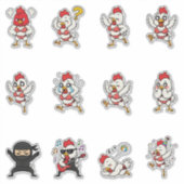 Grappige Bikinikip Kuiken Sticker Pack Cartoon Ki (Voorkant)