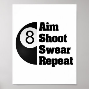 Grappige biljart 8-ll Pool Player Gift Poster