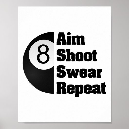 Grappige biljart 8-ll Pool Player Gift Poster (Voorkant)