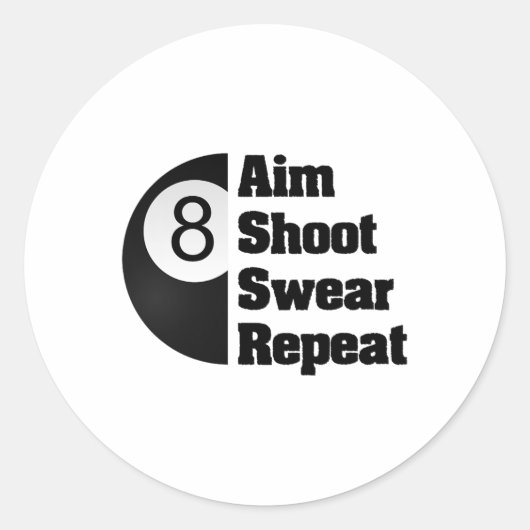 Grappige biljart 8-ll Pool Player Gift Ronde Sticker (Voorkant)