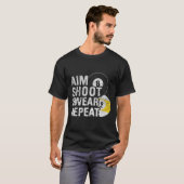 Grappige biljart doel scheut vloeken t-shirt (Voorkant volledig)