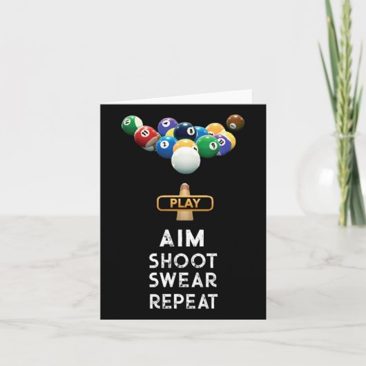 Grappige Biljart Gift T Shirt voor Pool Player Kaart (Voorkant)