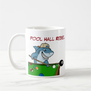Grappige biljart haai poolhal rebel koffiemokken koffiemok