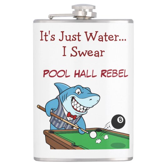 Grappige biljart haai rebel drankfles heupfles (Voorkant)