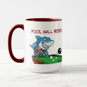 Grappige biljart haai rebel jumbo koffiekoppen mok