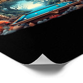 Grappige biljart kunst biljart spelen pool spelers poster (Hoek)