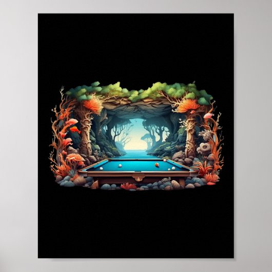 Grappige biljart kunst biljart spelen pool spelers poster (Voorkant)
