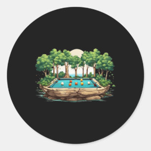 Grappige biljart kunst biljart spelen pool spelers ronde sticker