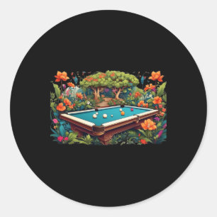 Grappige biljart kunst biljart spelen pool spelers ronde sticker