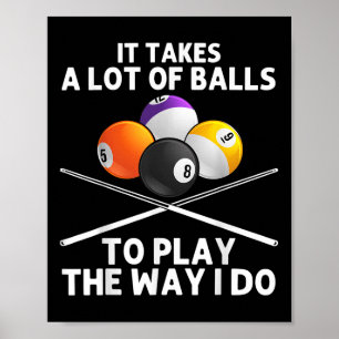 Grappige Biljart Kunst Voor Mannen Jongens Biljart Poster