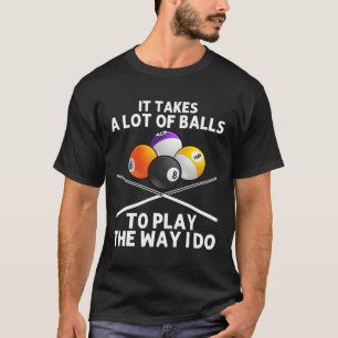 Grappige biljart kunst voor mannen jongens biljart t-shirt