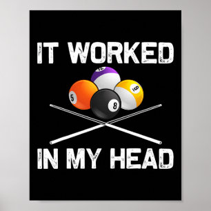 Grappige biljart kunst voor mannen vrouwen biljart poster