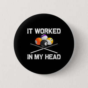 Grappige biljart kunst voor mannen vrouwen biljart ronde button 5,7 cm