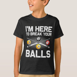 Grappige biljart kunst voor mannen vrouwen biljart t-shirt
