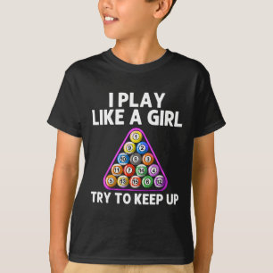 Grappige Biljart Kunst voor Vrouwen Meisjes Mama 8 T-shirt