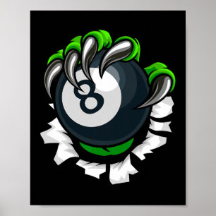 Grappige Biljart Nails Art Biljart Spelen Pool P Poster