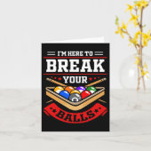 Grappige biljart outfit voor pool biljart speler kaart (Gele Bloem)