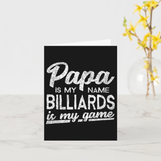 Grappige biljart papa cadeau kaart (Gele Bloem)